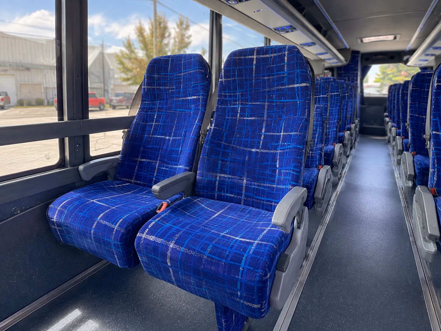 clinton charter bus rental interior